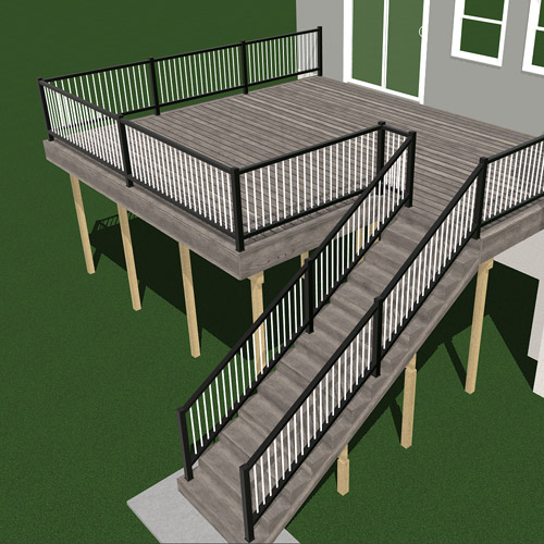 3D model of a deck in a customizer window